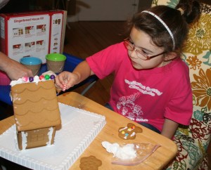 making the gingerbread house