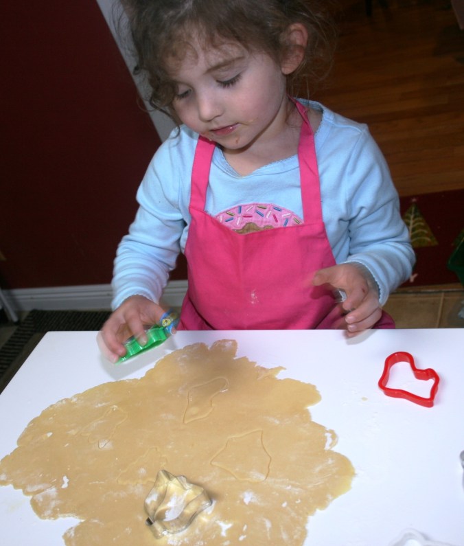 cutting out the cookies