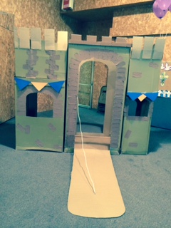 with the drawbridge down